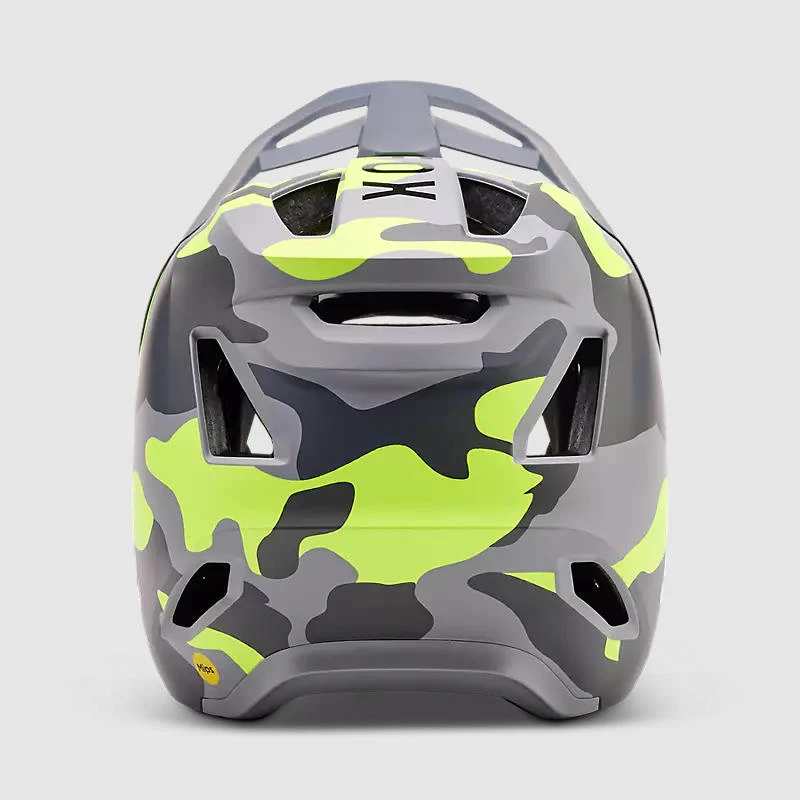 CASCO BICICLETA NEW RAMPAGE GRIS/AMARILLO CAMO FOX