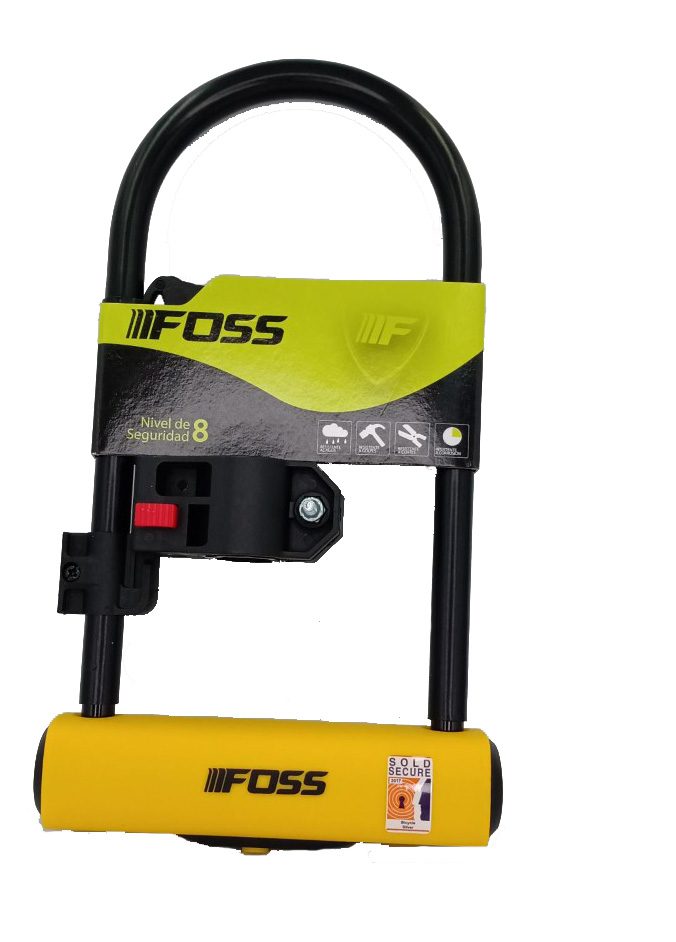 Candado Foss U-Lock 110x230mm C/Soporte Amarillo