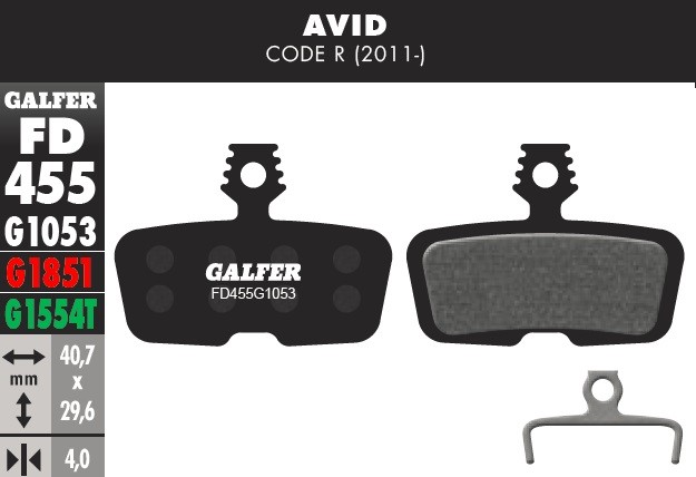 Pastilla De Freno Galfer Standart Para Sram Code R, RSC, Guide RE, d88, G2 RE