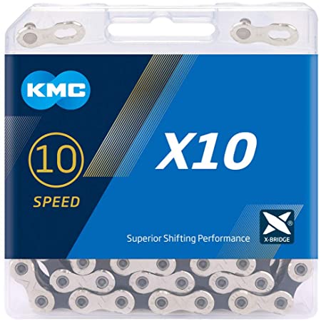 Cadena KMC x10 1/2X 1/128X116 10 vel Silver.