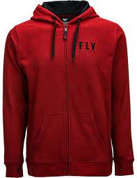 Poleron Fly Logo Zip Up Hoodie Red Talla M