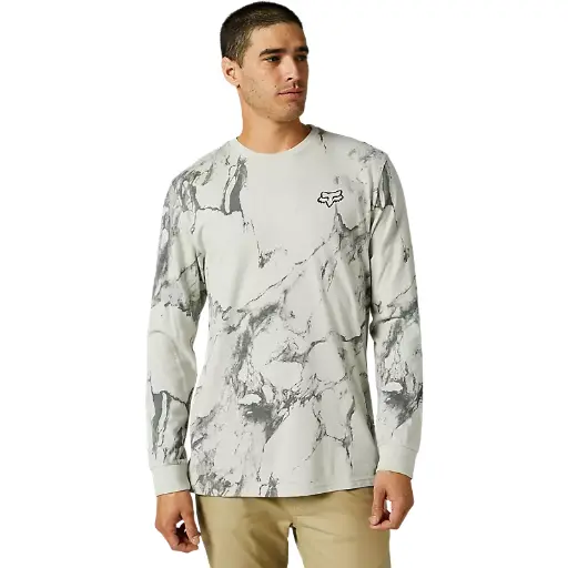 [29035-097-L] POLERA FOX MANGA LARGA KARRERA PREMIUM GRIS L