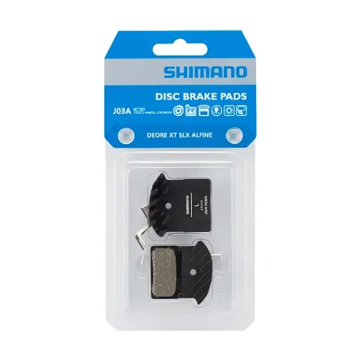 [S62430] PASTILLA FRENO SHIMANO RESINA W/ FIN(J05A-RF), PAD SPRING W/SPLIT PIN 1 PAIR,IND.PACK EBPJ05ARFA